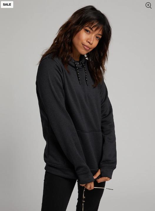 Women's BURTON Oak Pullover TRUE BLACK HEATHER - 1