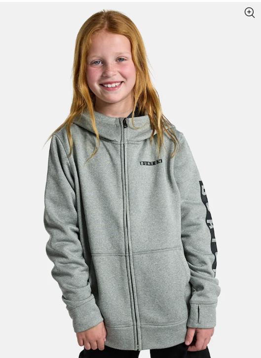 Kids' BURTON Oak Full-Zip GRAY HEATHER - 1